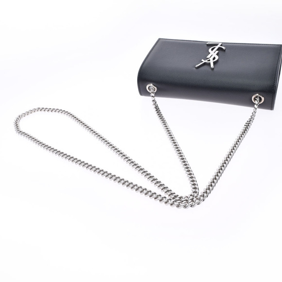 Yves Saint Laurent Kate Small Silver Hardware Leather Shoulder Bag Black - Picture 3 of 9